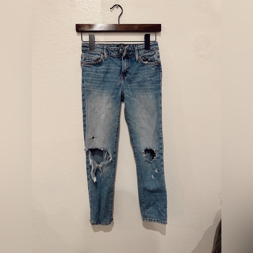 Forever 21 kids medium wash, distressed jeans